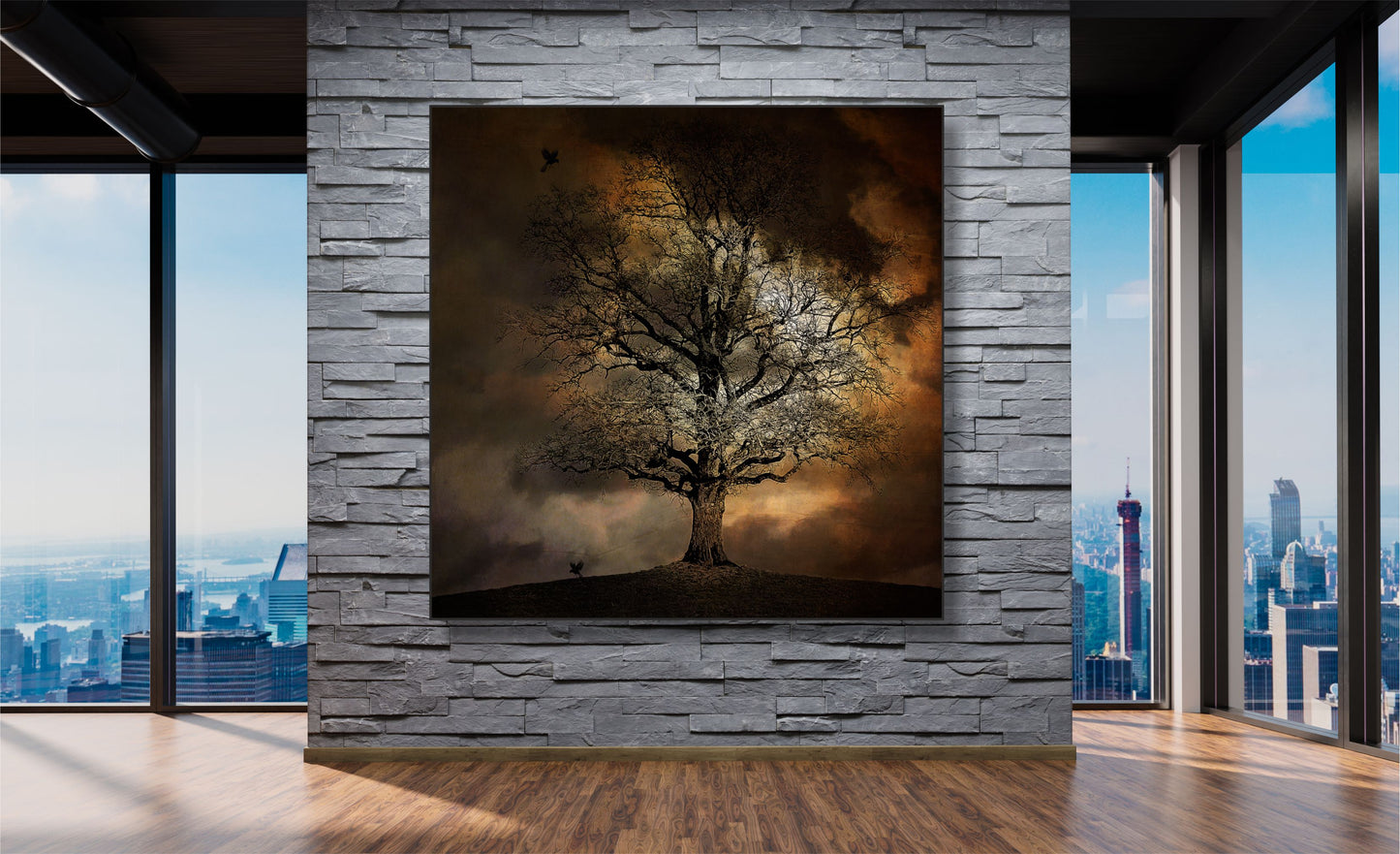 WANDBILDER ALURAHMEN NATUR BILDER WOHNZIMMER 150x150 KUNST BAUM