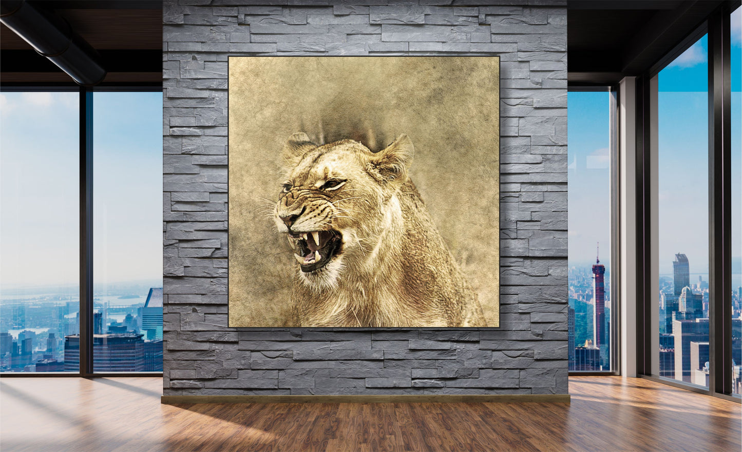 WANDBILDER ALURAHMEN ABSTRAKTE BILDER WOHNZIMMER 150x150 LÖWE KUNST