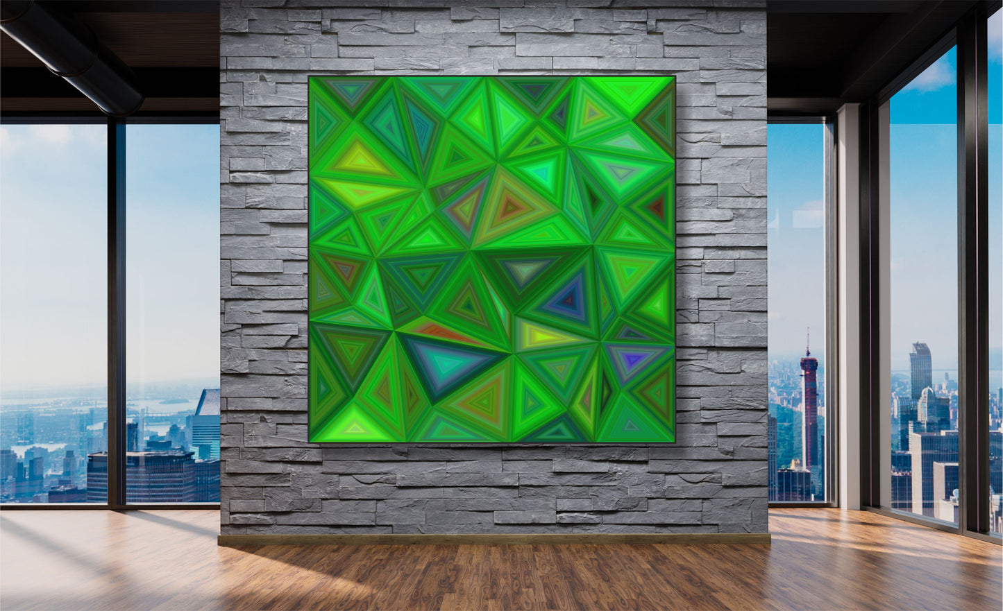WANDBILDER ALURAHMEN ABSTRAKTE BILDER WOHNZIMMER 150x150 KUNST GRÜN