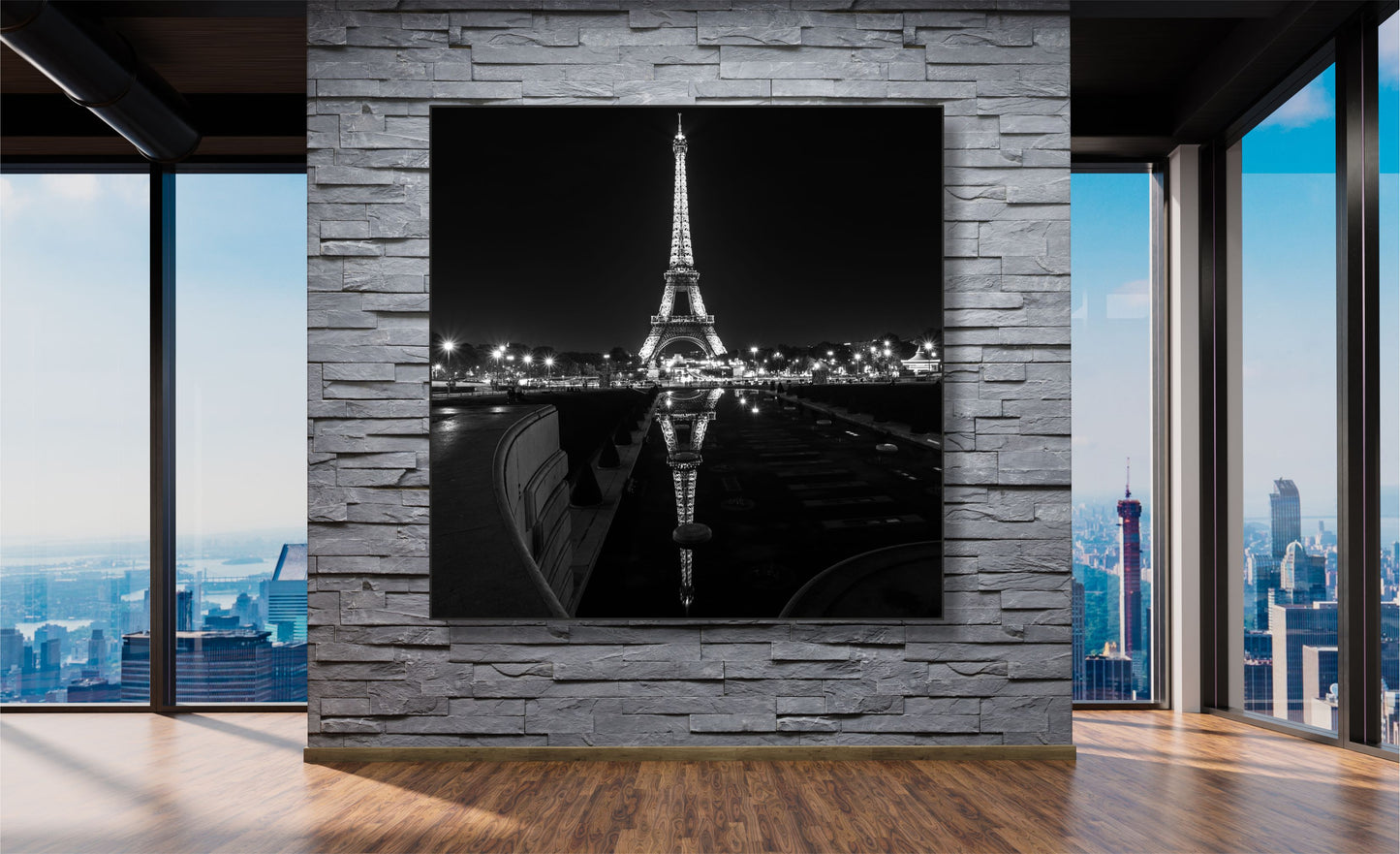 WANDBILDER ALURAHMEN PARIS BILDER WOHNZIMMER 150x150 EIFELTURM S/W