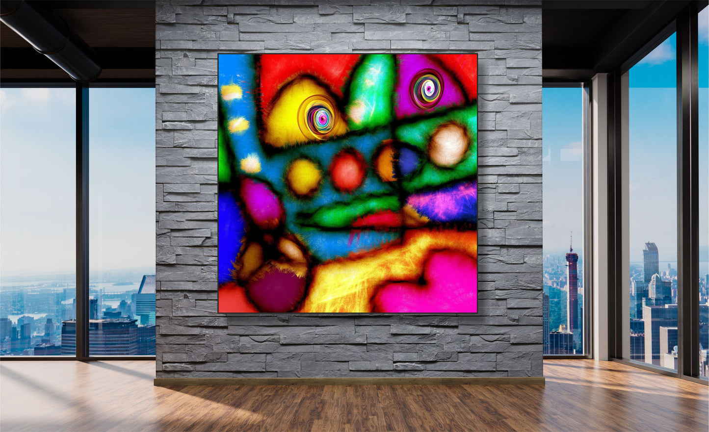 WANDBILDER ALURAHMEN ABSTRAKTE BILDER WOHNZIMMER 150x150 BUNT AUFFÄLLIG