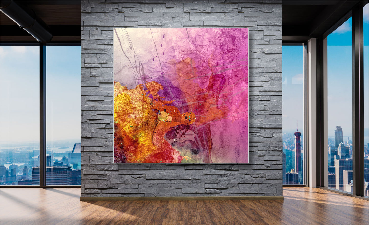 WANDBILDER ALURAHMEN ABSTRAKTE BILDER WOHNZIMMER 150x150 KUNST FARBSPIEL