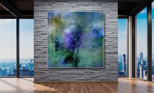 WANDBILDER ALURAHMEN ABSTRAKTE BILDER WOHNZIMMER 150x150 DESIGN BLAU