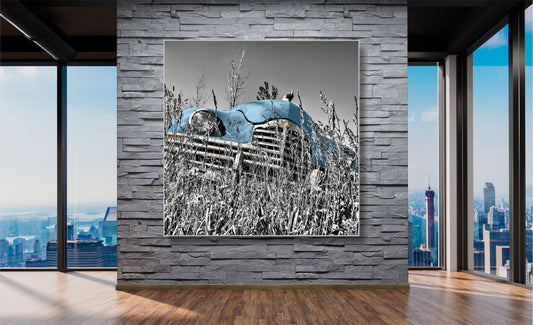 WANDBILDER ALURAHMEN AUTO BILDER WOHNZIMMER 150x150 OLDTIMER NATUR