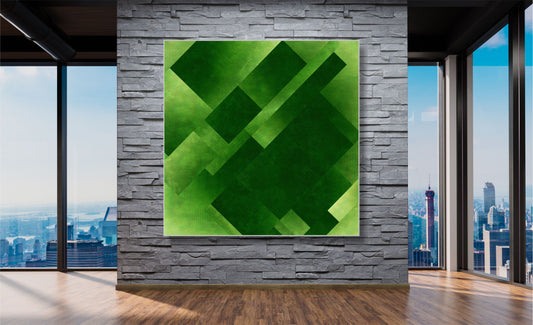 WANDBILDER ALURAHMEN ABSTRAKTE BILDER WOHNZIMMER 150x150 RECHTECKE GRÜN