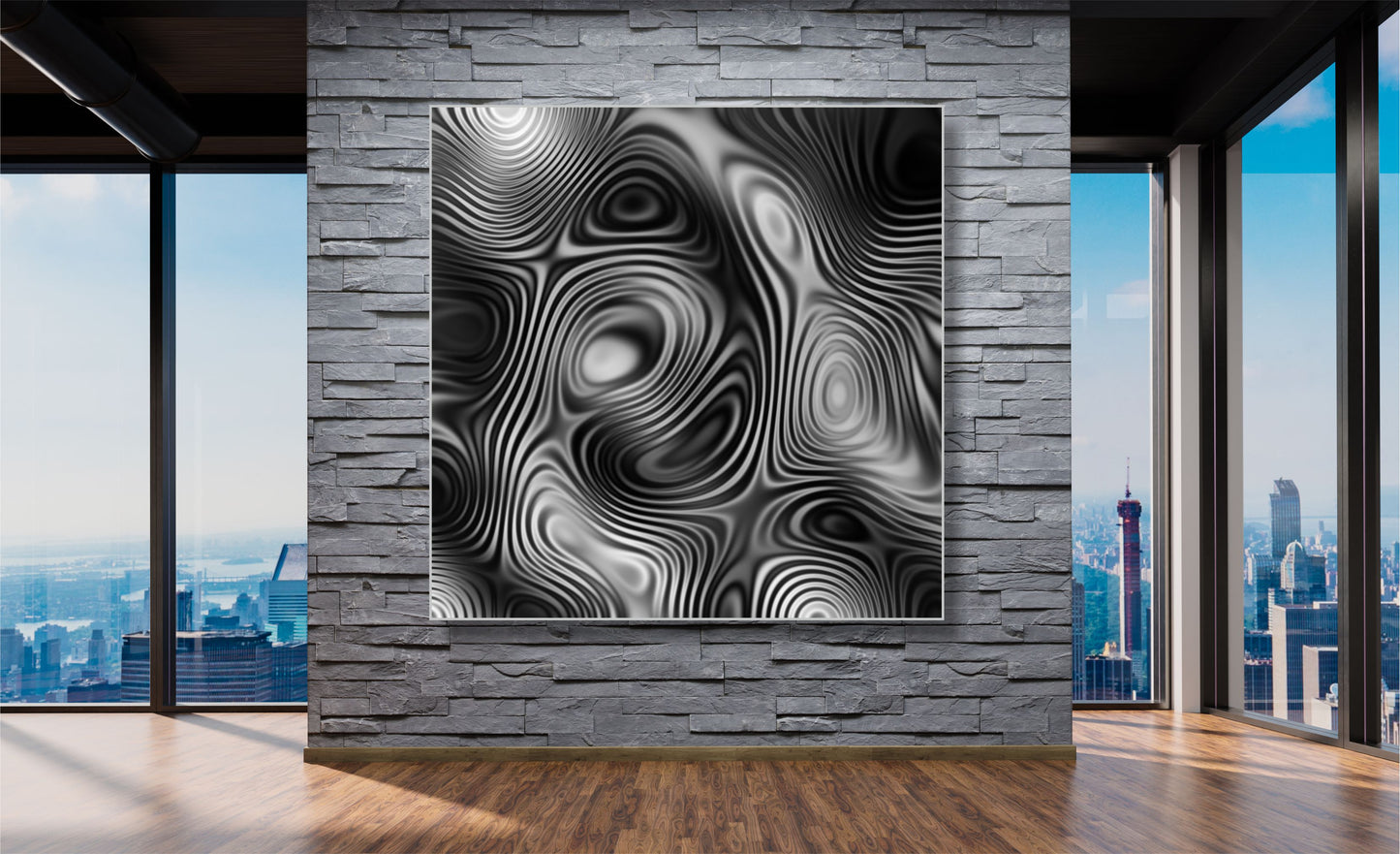 WANDBILDER MIT RAHMEN ABSTRAKT BILDER XXL MODERN WOHNZIMMER DESIGN S/W KUNST