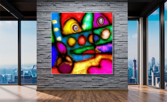 WANDBILDER ALURAHMEN ABSTRAKTE BILDER WOHNZIMMER 150x150 BUNT AUFFÄLLIG