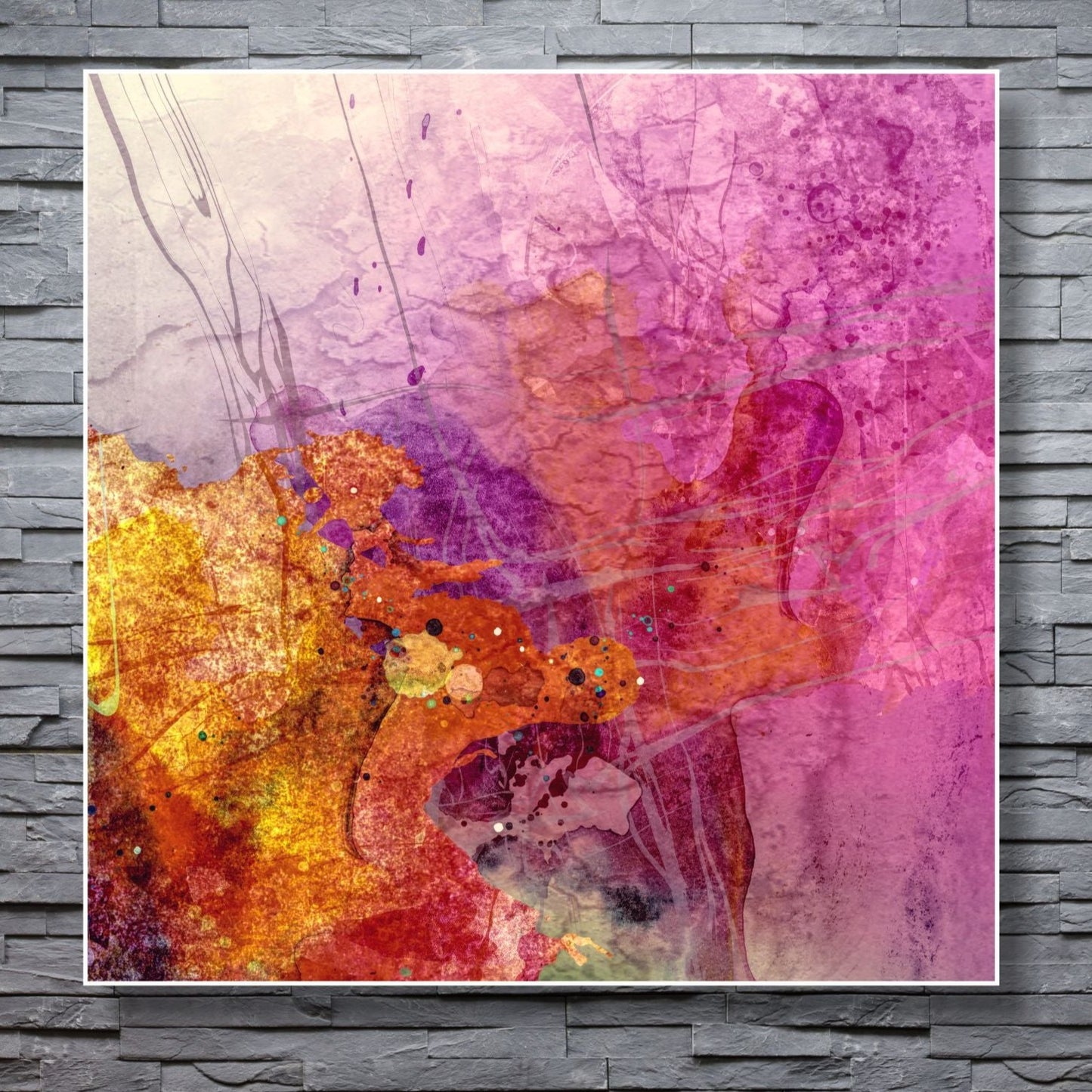 WANDBILDER ALURAHMEN ABSTRAKTE BILDER WOHNZIMMER 150x150 KUNST FARBSPIEL