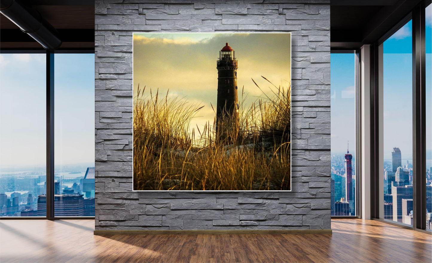 WANDBILDER MIT RAHMEN NATUR BILDER XXL MODERN WOHNZIMMER LEUCHTTURM
