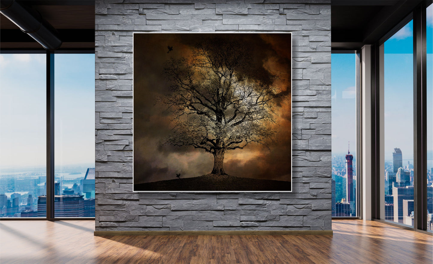 WANDBILDER ALURAHMEN NATUR BILDER WOHNZIMMER 150x150 KUNST BAUM