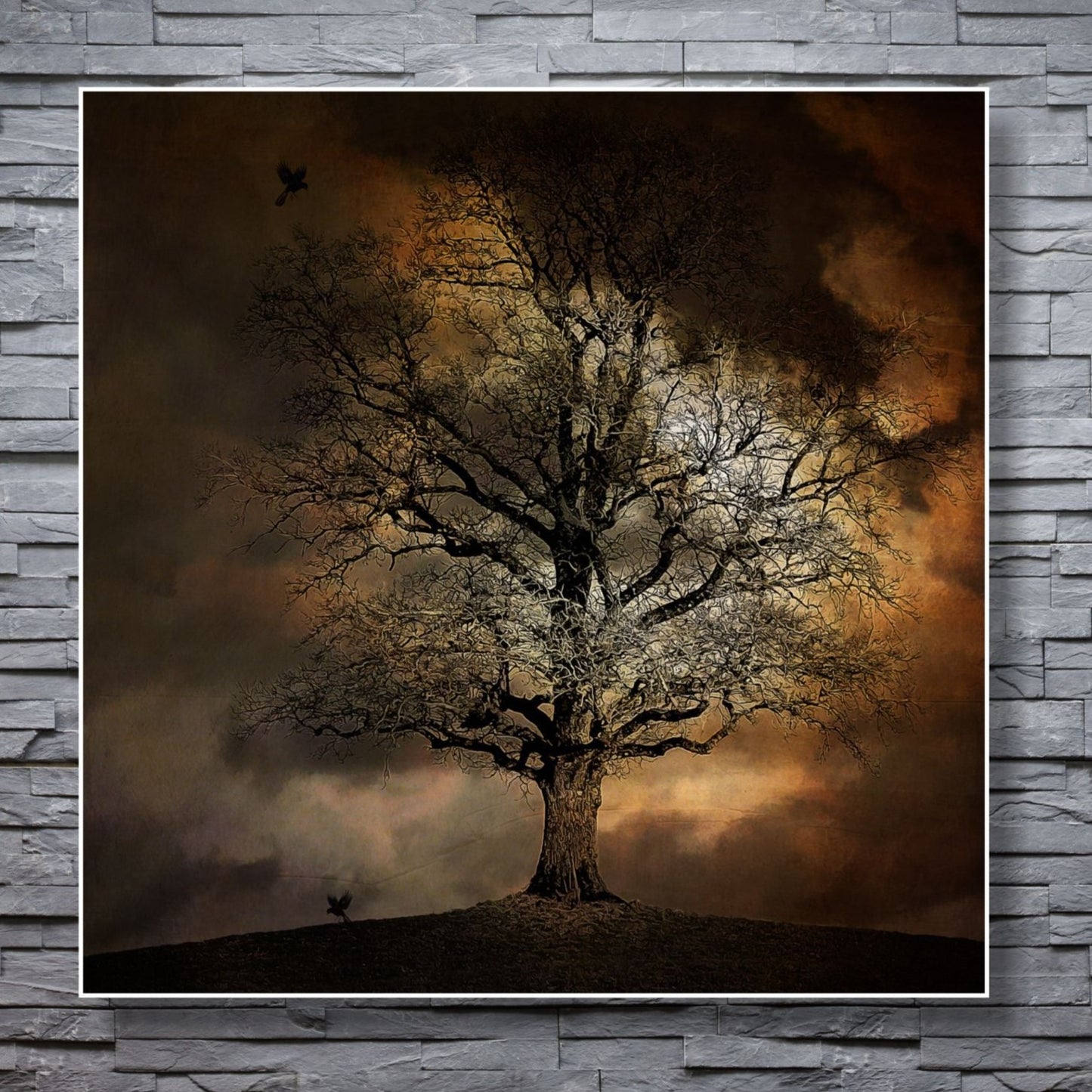 WANDBILDER ALURAHMEN NATUR BILDER WOHNZIMMER 150x150 KUNST BAUM