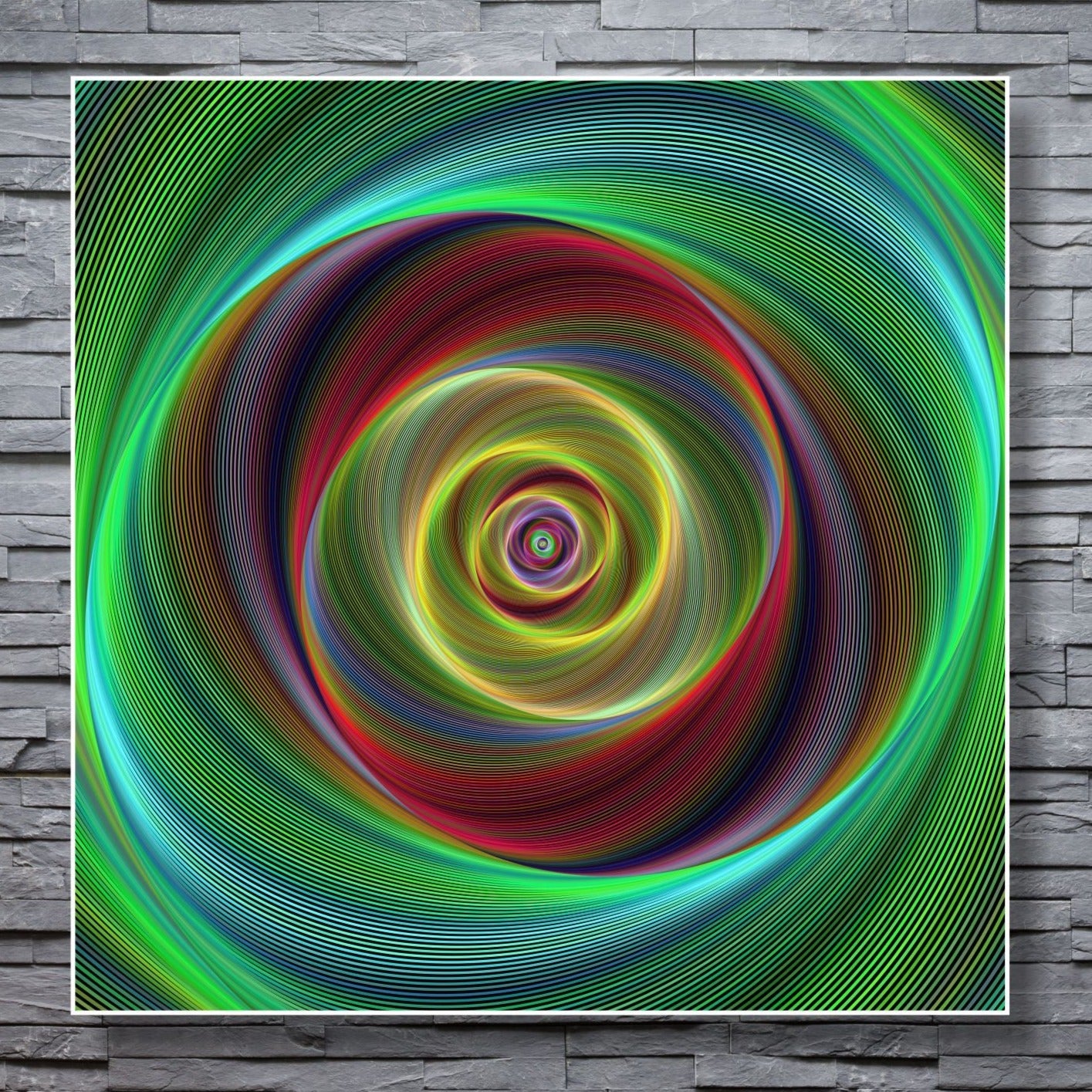 WANDBILDER ALURAHMEN ABSTRAKTE BILDER WOHNZIMMER 150x150 SPIRALE BUNT