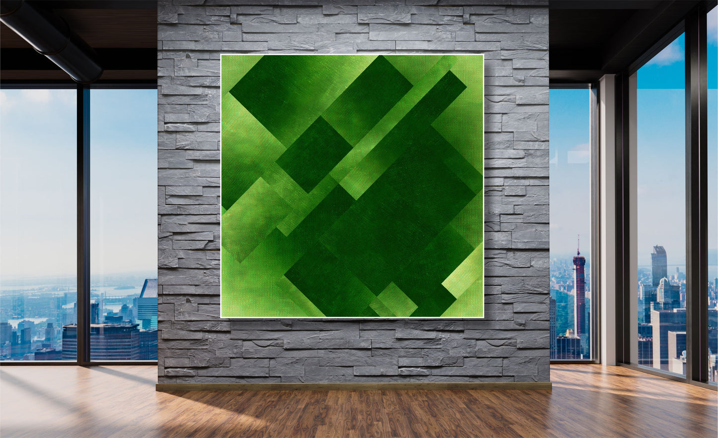 WANDBILDER ALURAHMEN ABSTRAKTE BILDER WOHNZIMMER 150x150 RECHTECKE GRÜN