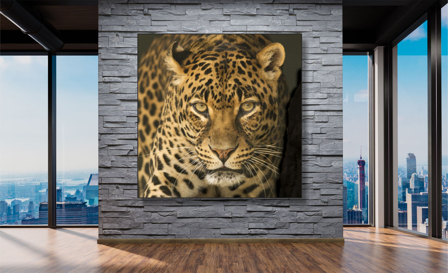 WANDBILDER ALURAHMEN LEOPARD BILDER WOHNZIMMER 150x150 RAUBKATZE TIER