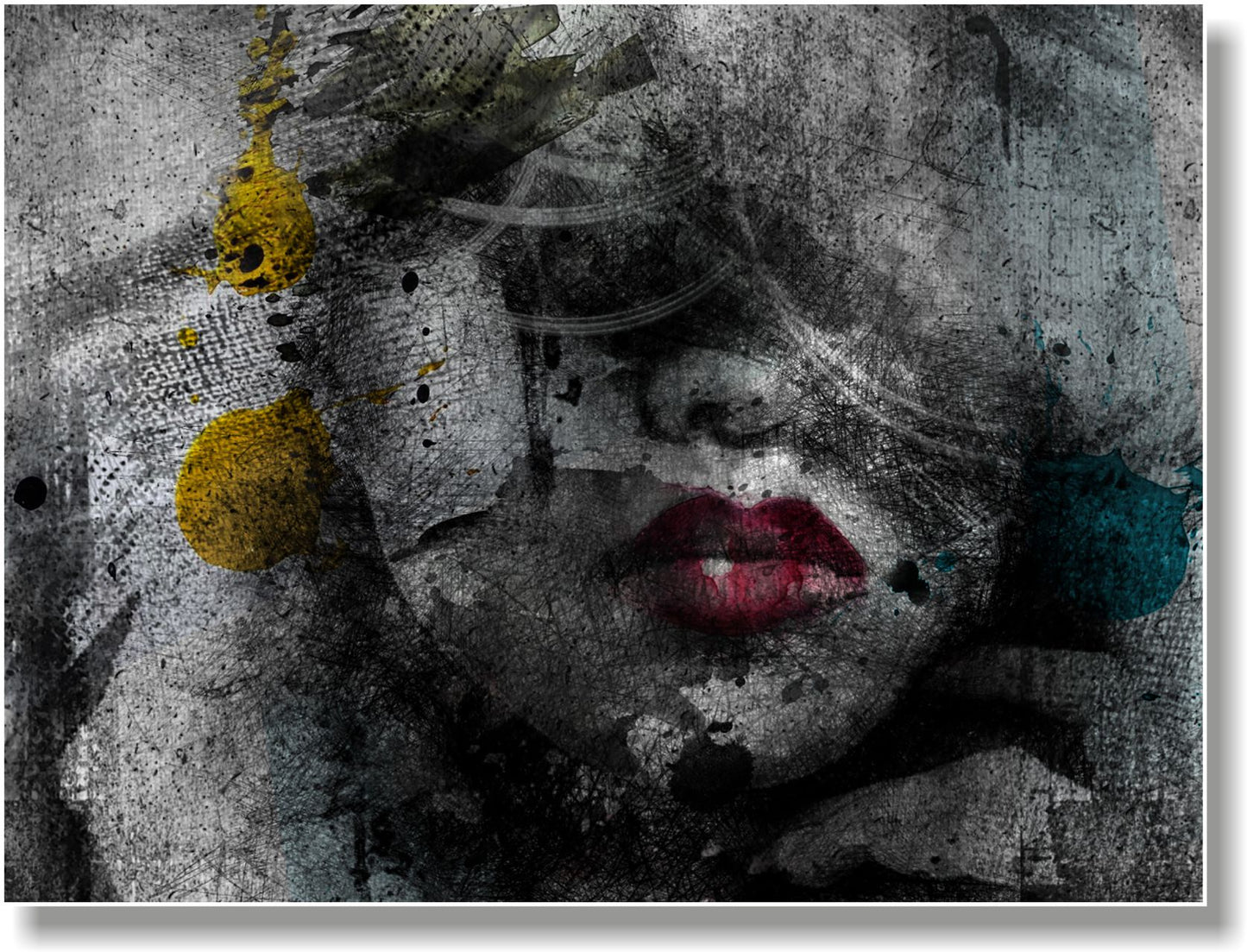 WANDBILDER MIT RAHMEN ABSTRAKT BILDER XXL MODERN WOHNZIMMER KUNST FRAU GESICHT