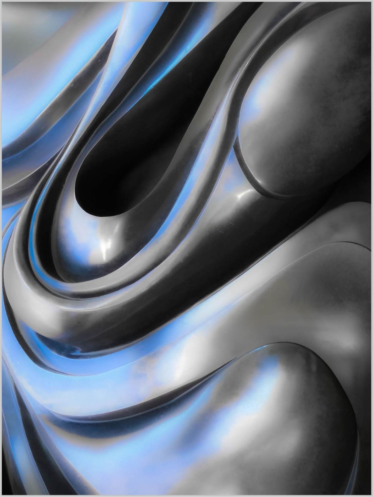 WANDBILD MIT RAHMEN 150x200 ABSTRAKT BILDER XXL WOHNZIMMER METALLISCH GEWELLT