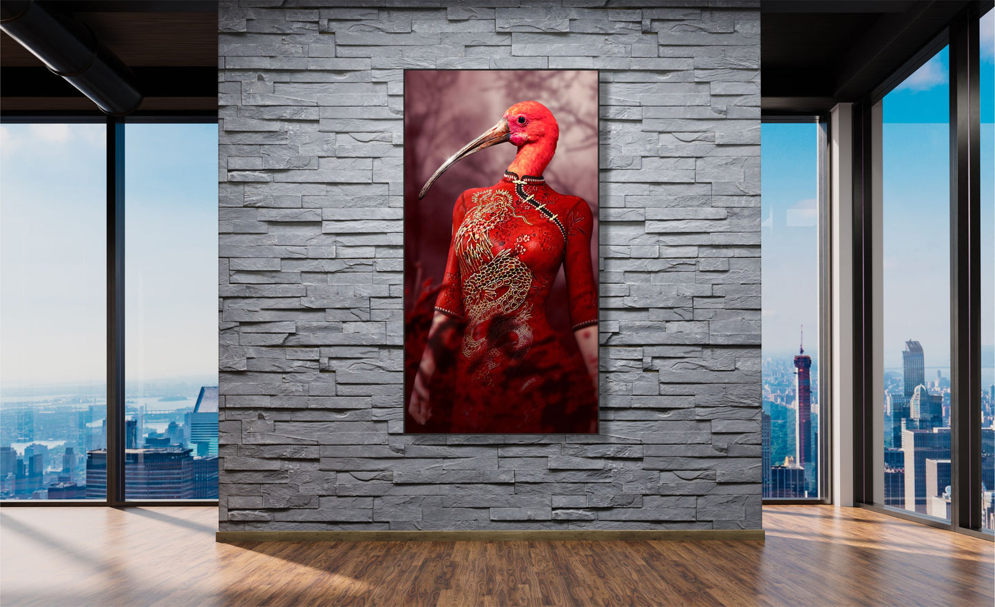 WANDBILDER ALURAHMEN ABSTRAKTE BILDER WOHNZIMMER 80x150 FRAU VOGEL