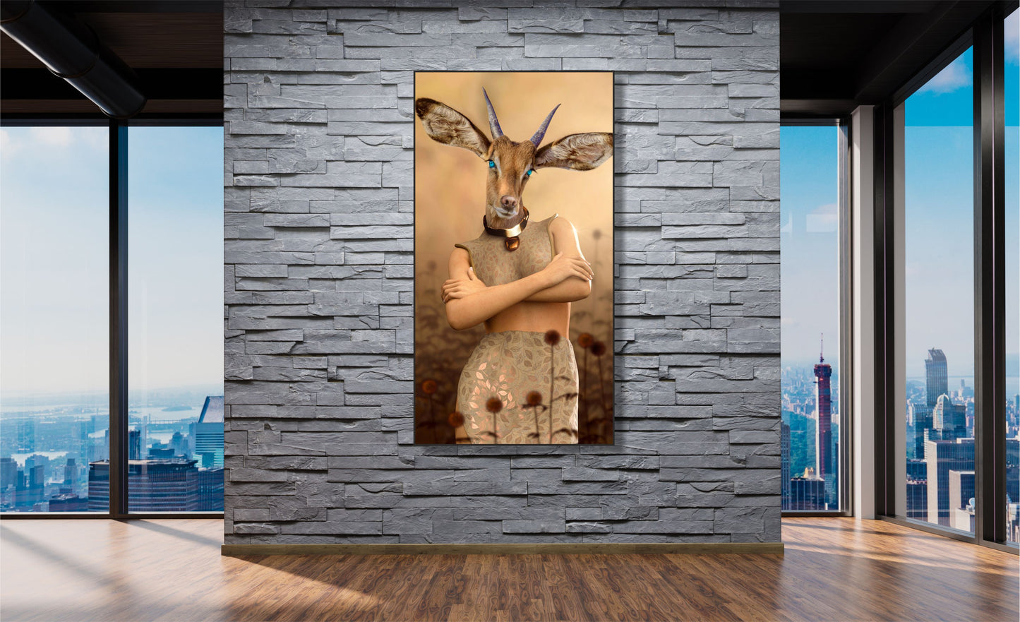 WANDBILDER ALURAHMEN ABSTRAKTE BILDER WOHNZIMMER 80x150 FRAU TIER