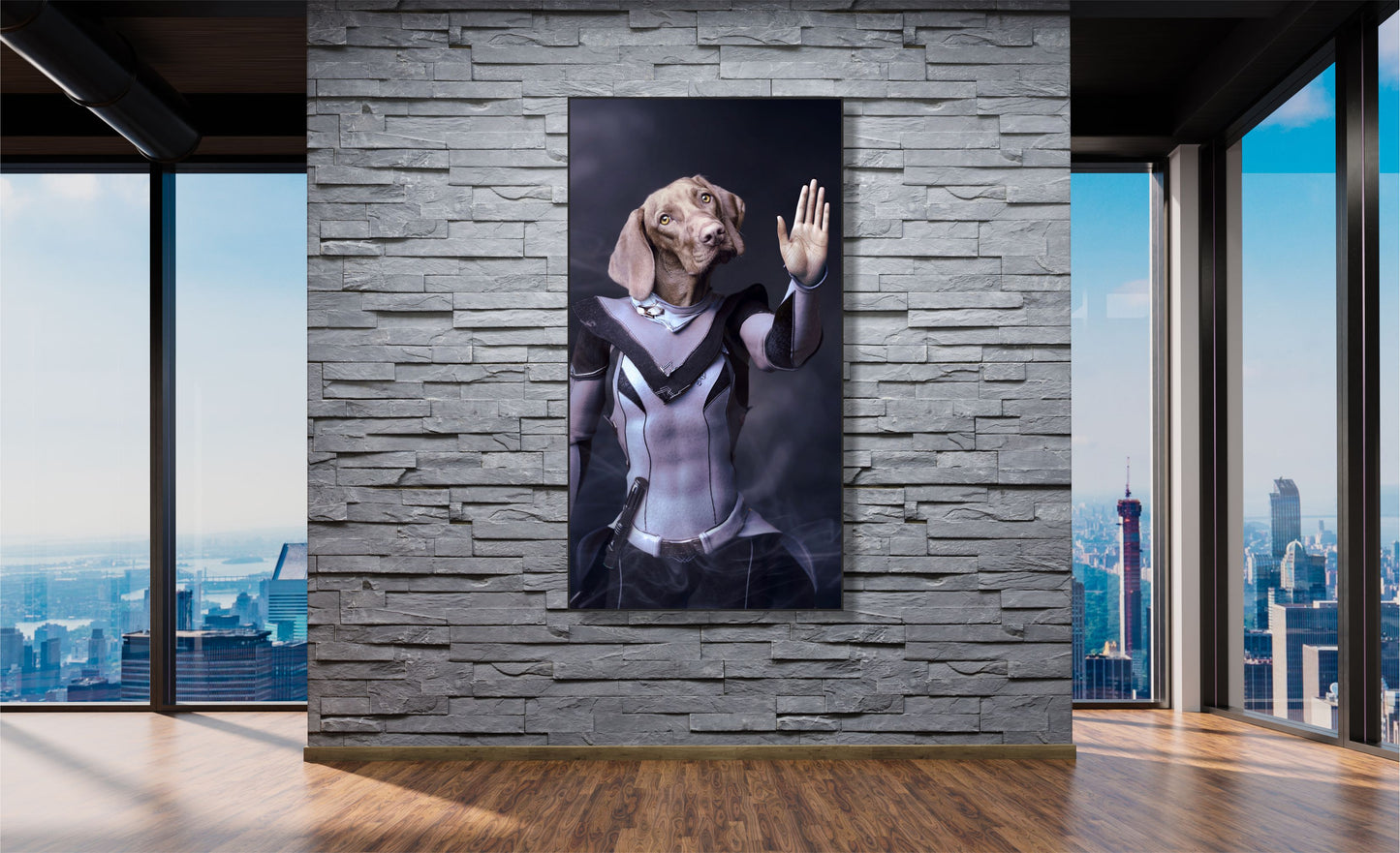 WANDBILDER ALURAHMEN ABSTRAKTE BILDER WOHNZIMMER 80x150 HUND UNIFORM
