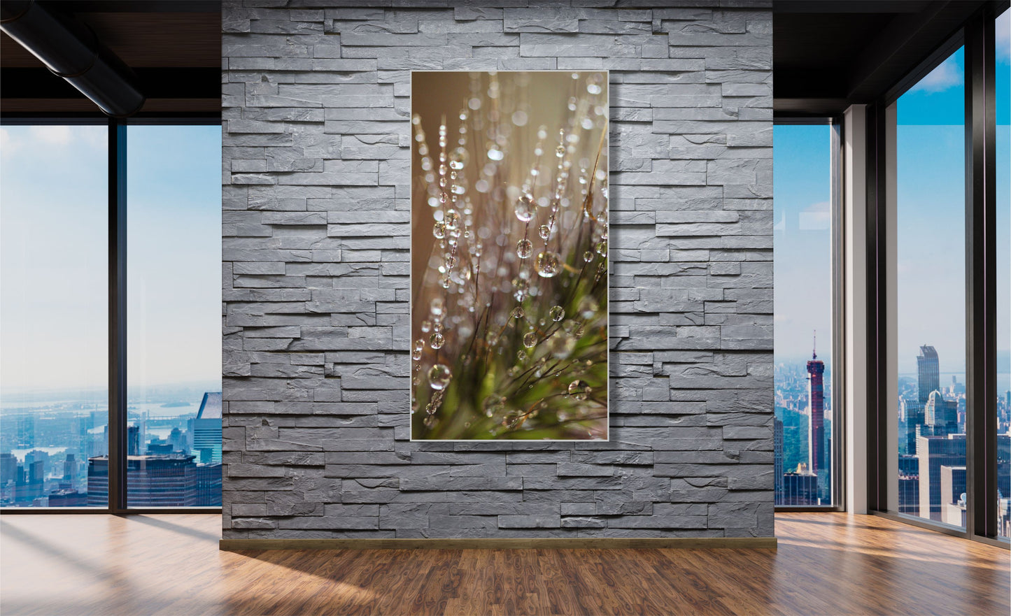 WANDBILDER ALURAHMEN ABSTRAKTE BILDER WOHNZIMMER 80x150 TAUTROPFEN