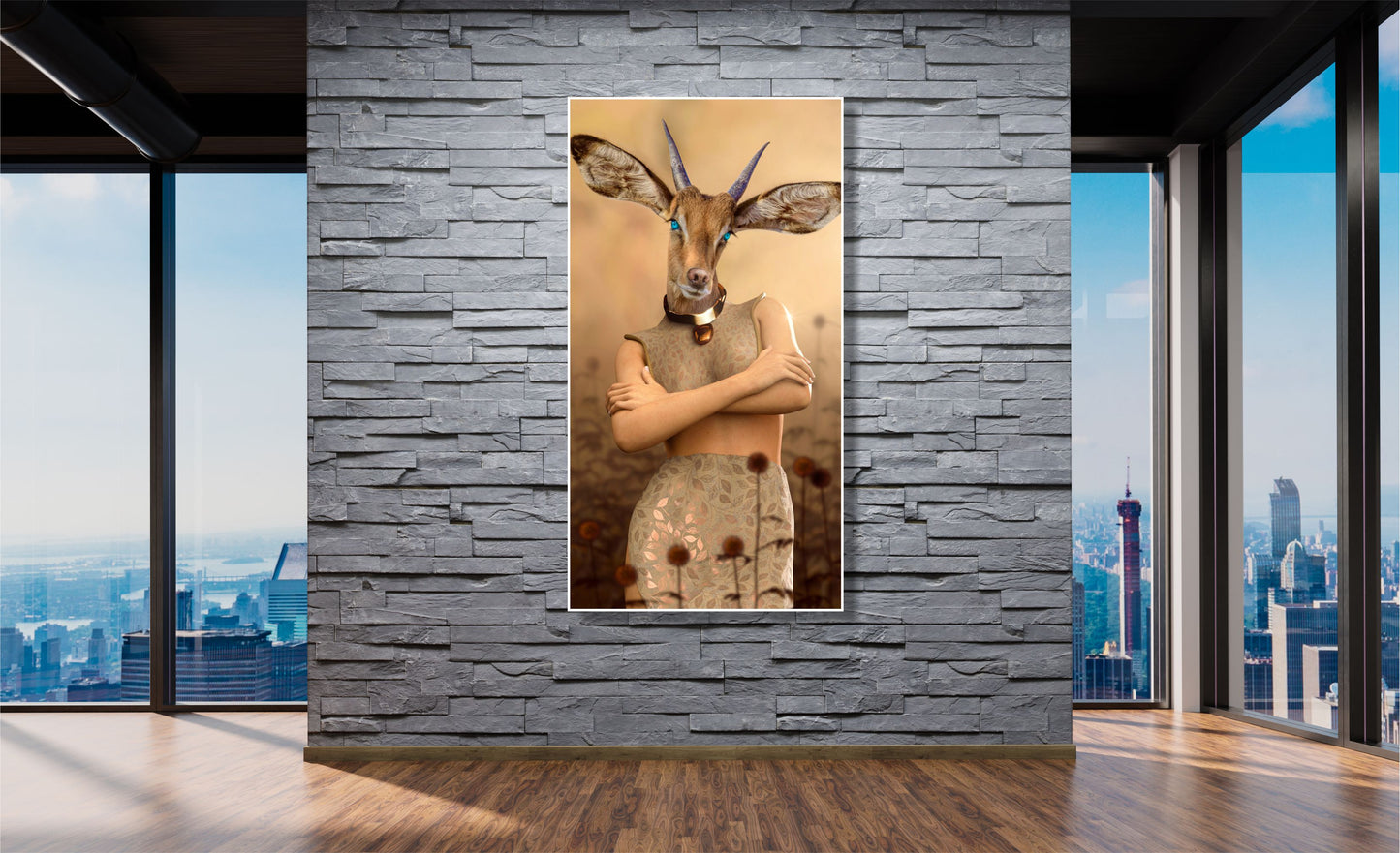 WANDBILDER ALURAHMEN ABSTRAKTE BILDER WOHNZIMMER 80x150 FRAU TIER