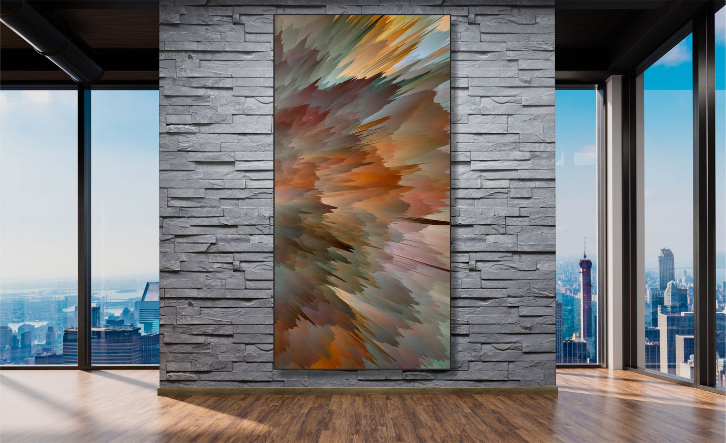 WANDBILDER ALURAHMEN XXL ABSTRAKTE BILDER 100x200 WOHNZIMMER KUNST GEWISCHT