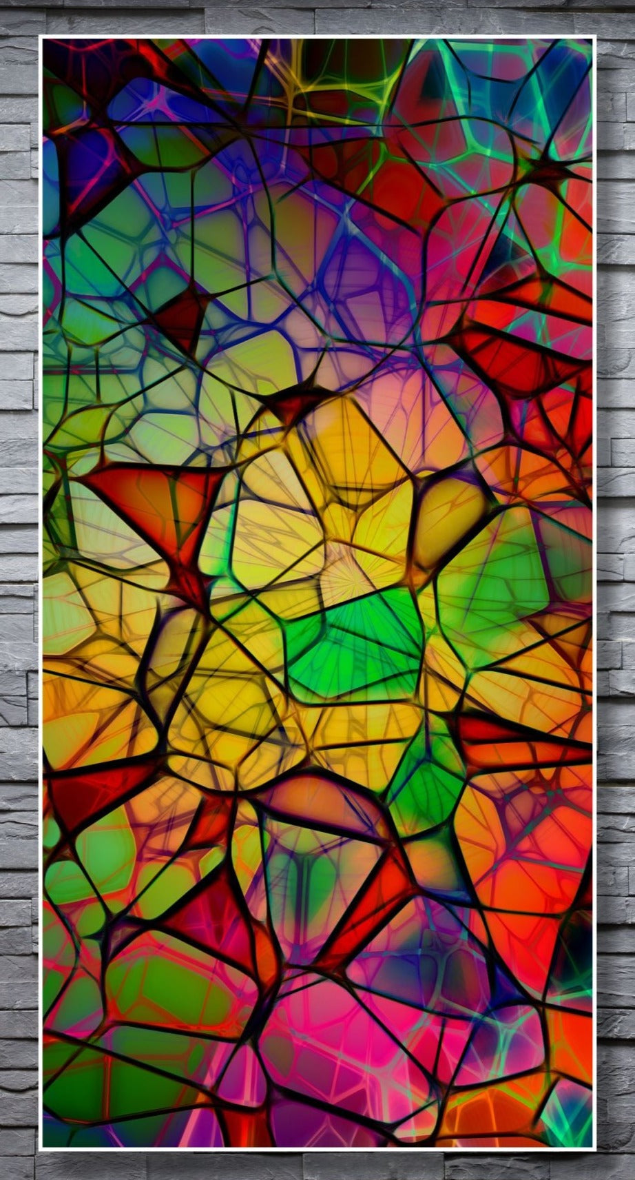 WANDBILDER ALURAHMEN XXL ABSTRAKTE BILDER 100x200 WOHNZIMMER MOSAIK MODERN