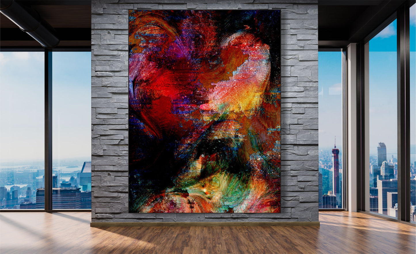 WANDBILDER MIT RAHMEN ABSTRAKT BILDER XXL MODERN WOHNZIMMER MALEREI BUNT