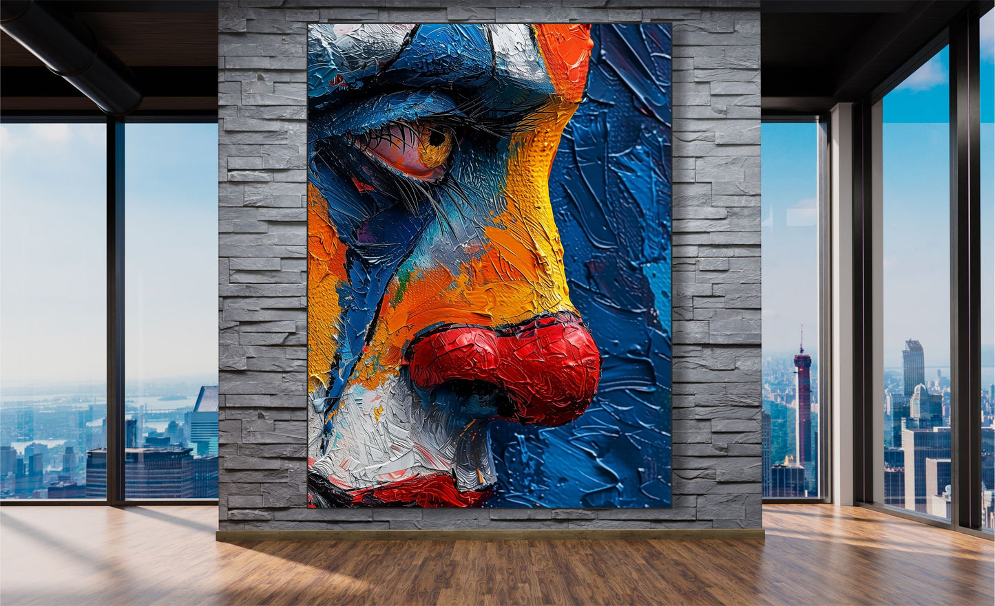WANDBILDER MIT RAHMEN ABSTRAKT BILDER XXL MODERN WOHNZIMMER GESICHT KUNST BUNT