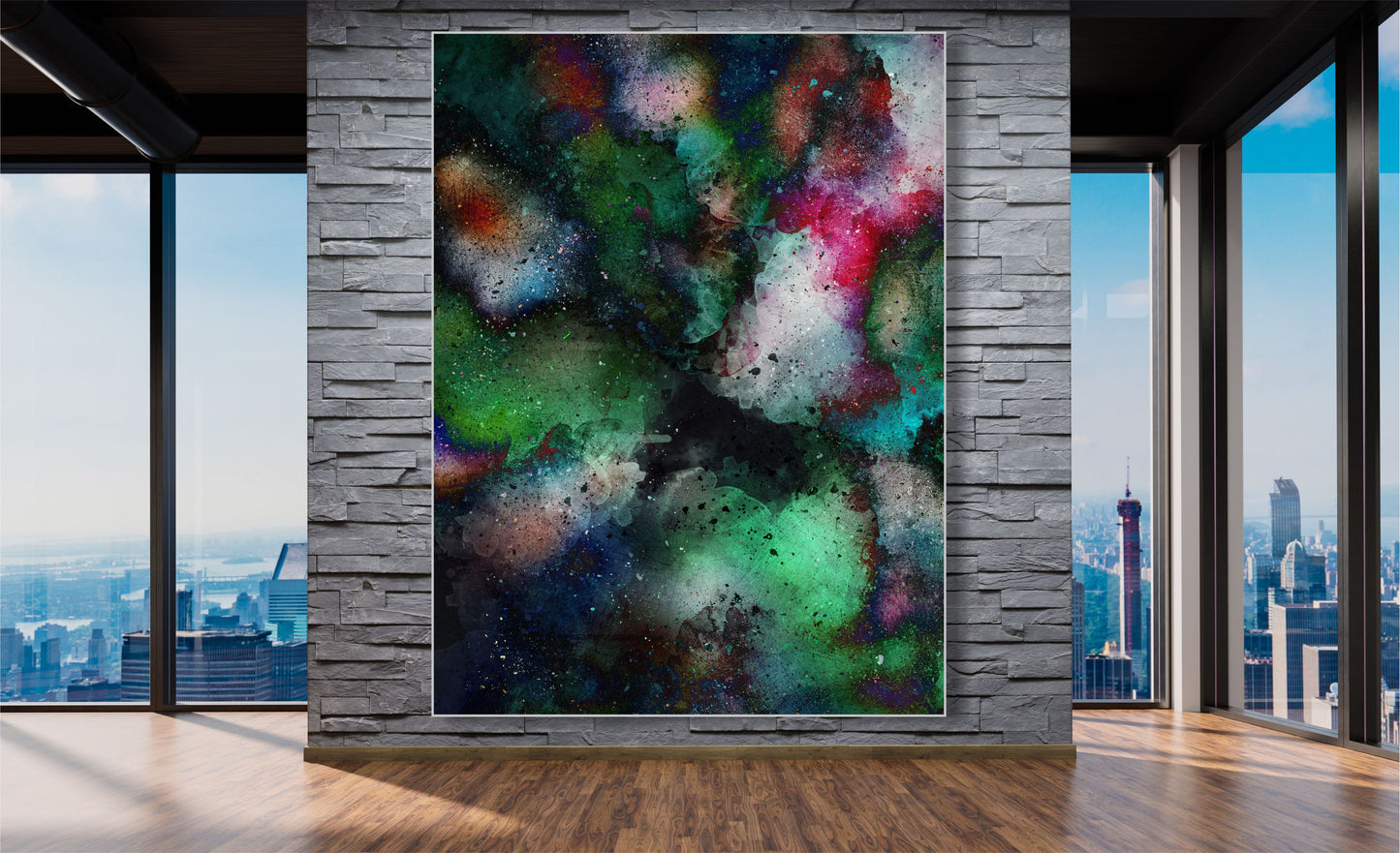 WANDBILDER MIT RAHMEN ABSTRAKT BILDER XXL MODERN WOHNZIMMER UNIVERSUM