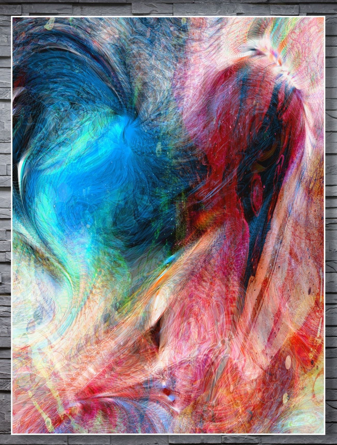 WANDBILDER MIT RAHMEN ABSTRAKT BILDER XXL MODERN WOHNZIMMER KUNST GEWISCHT