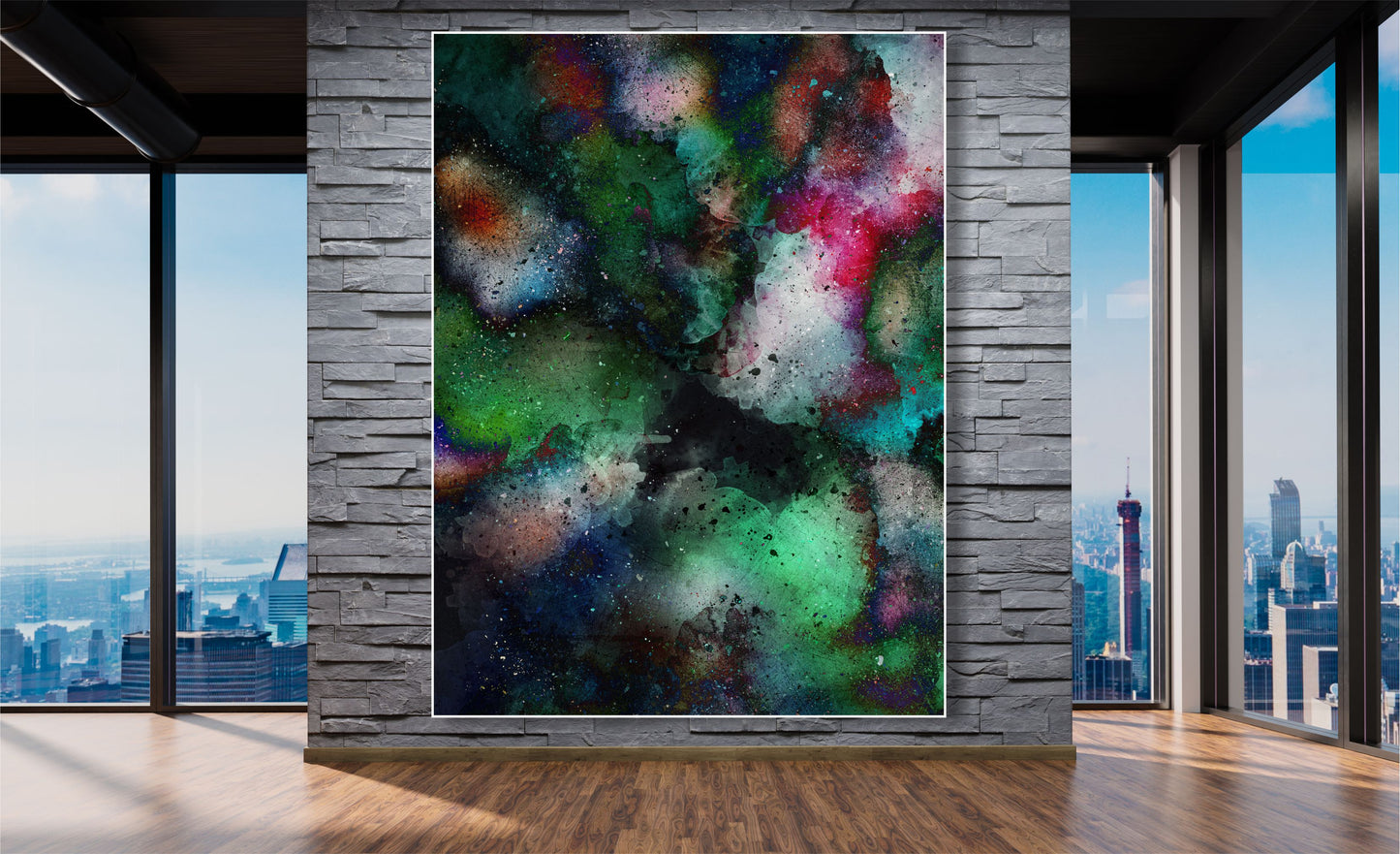 WANDBILDER MIT RAHMEN ABSTRAKT BILDER XXL MODERN WOHNZIMMER UNIVERSUM