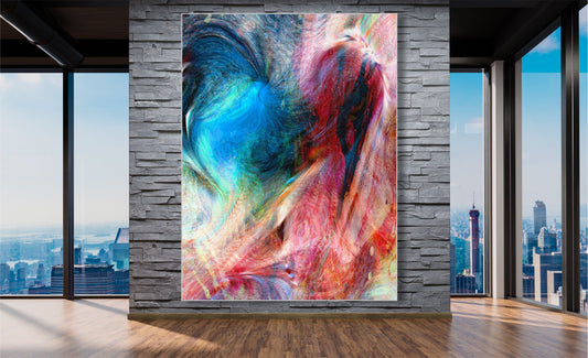 WANDBIL ALURAHMEN XXL 150x200 ABSTRAKTE BILDER WOHNZIMMER KUNST GEWISCHT