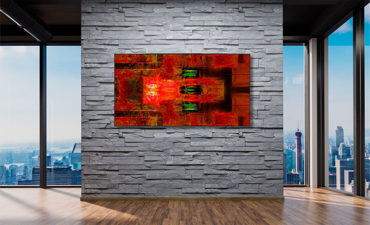 WANDBILDER ALURAHMEN ABSTRAKTE BILDER WOHNZIMMER 150x80 KUNST ROT