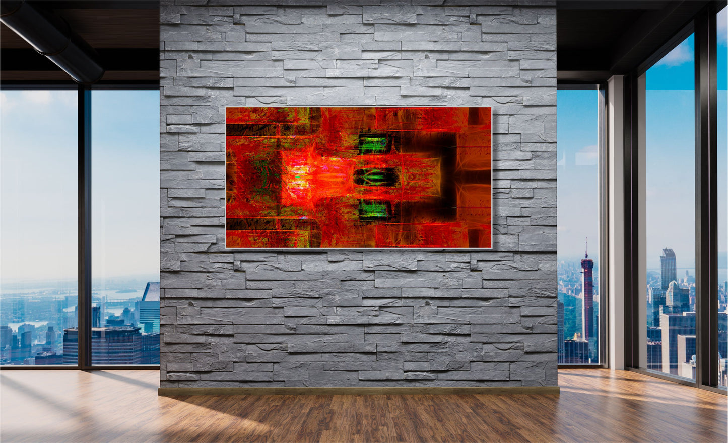 WANDBILDER ALURAHMEN ABSTRAKTE BILDER WOHNZIMMER 150x80 KUNST ROT