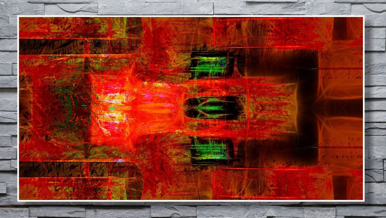 WANDBILDER ALURAHMEN ABSTRAKTE BILDER WOHNZIMMER 150x80 KUNST ROT