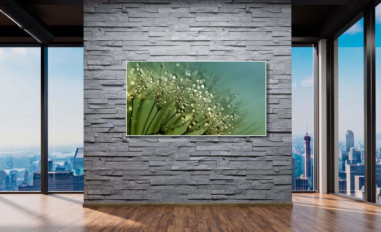 WANDBILDER ALURAHMEN NATUR BILDER WOHNZIMMER 150x80 PUSTEBLUME
