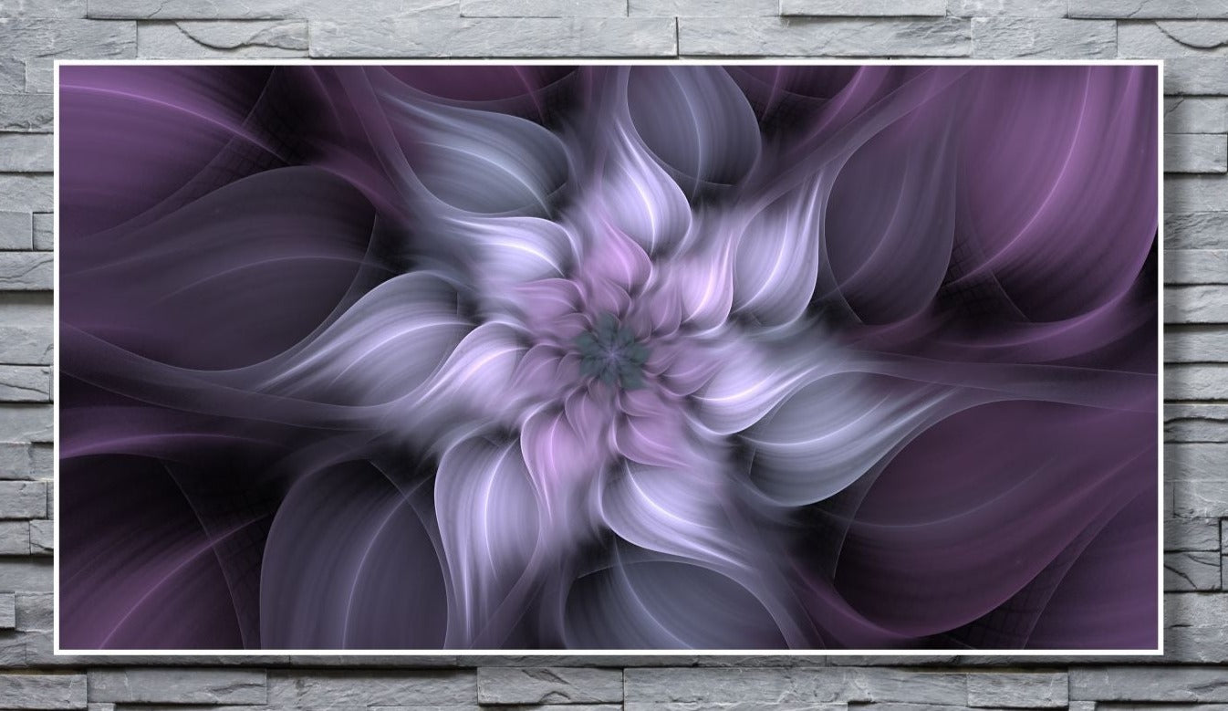 WANDBILDER ALURAHMEN ABSTRAKTE BILDER WOHNZIMMER 150x80 LILA BLÜTE
