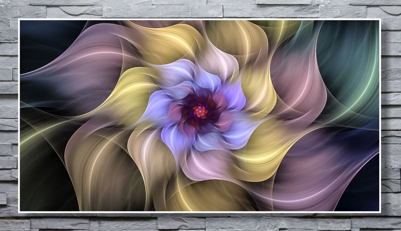 WANDBILDER ALURAHMEN XXL ABSTRAKTE BILDER WOHNZIMMER 150x80 BLÜTE BUNT