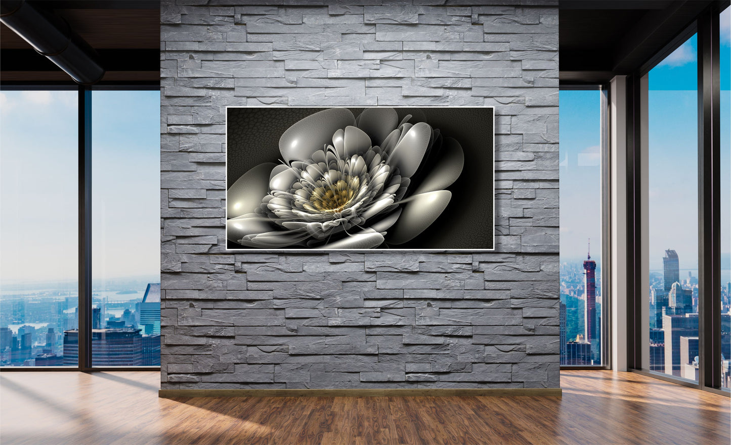 WANDBILDER ALURAHMEN ABSTRAKTE BILDER WOHNZIMMER 150x80 BLÜTE DDIGITAL
