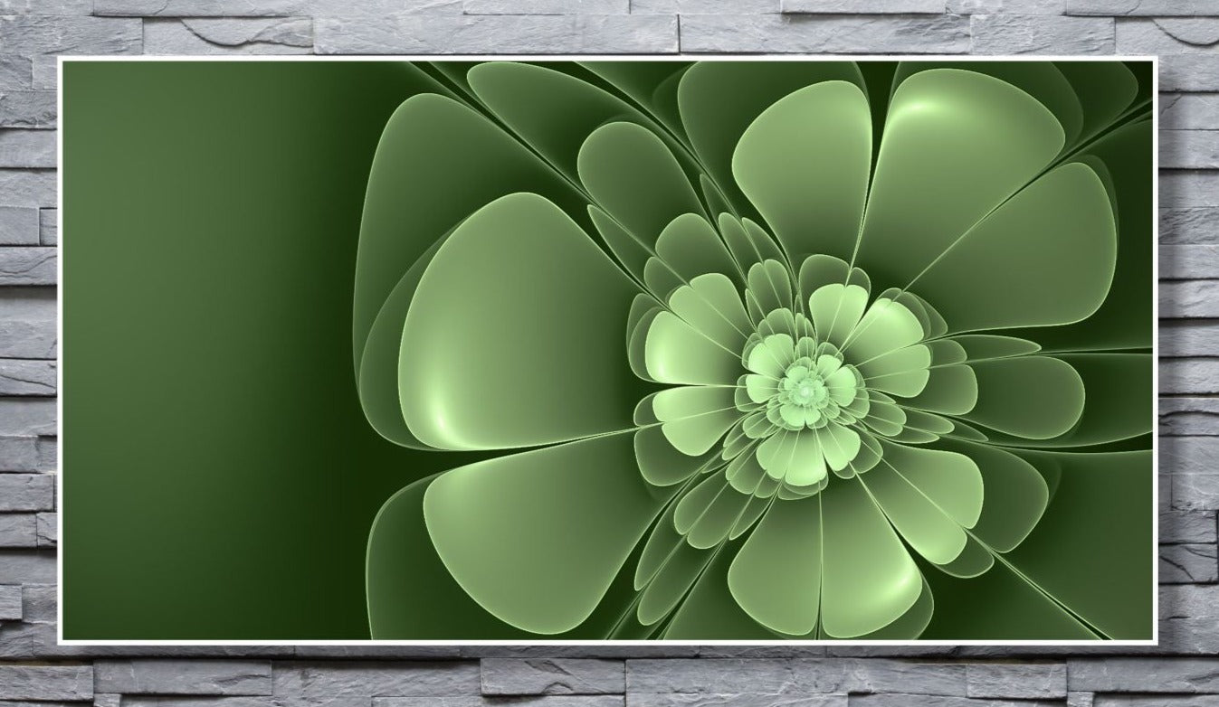WANDBILDER ALURAHMEN XXL ABSTRAKTE BILDER WOHNZIMMER 150x80 BLÜTE GRÜN