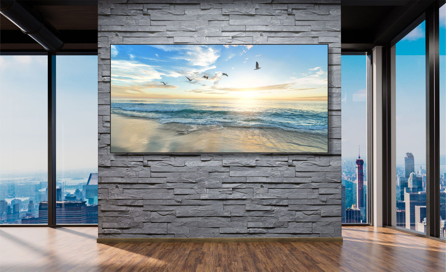 WANDBILDER ALURAHMEN XXL NATUR BILDER 200x100 WOHNZIMMER STRAND MEER
