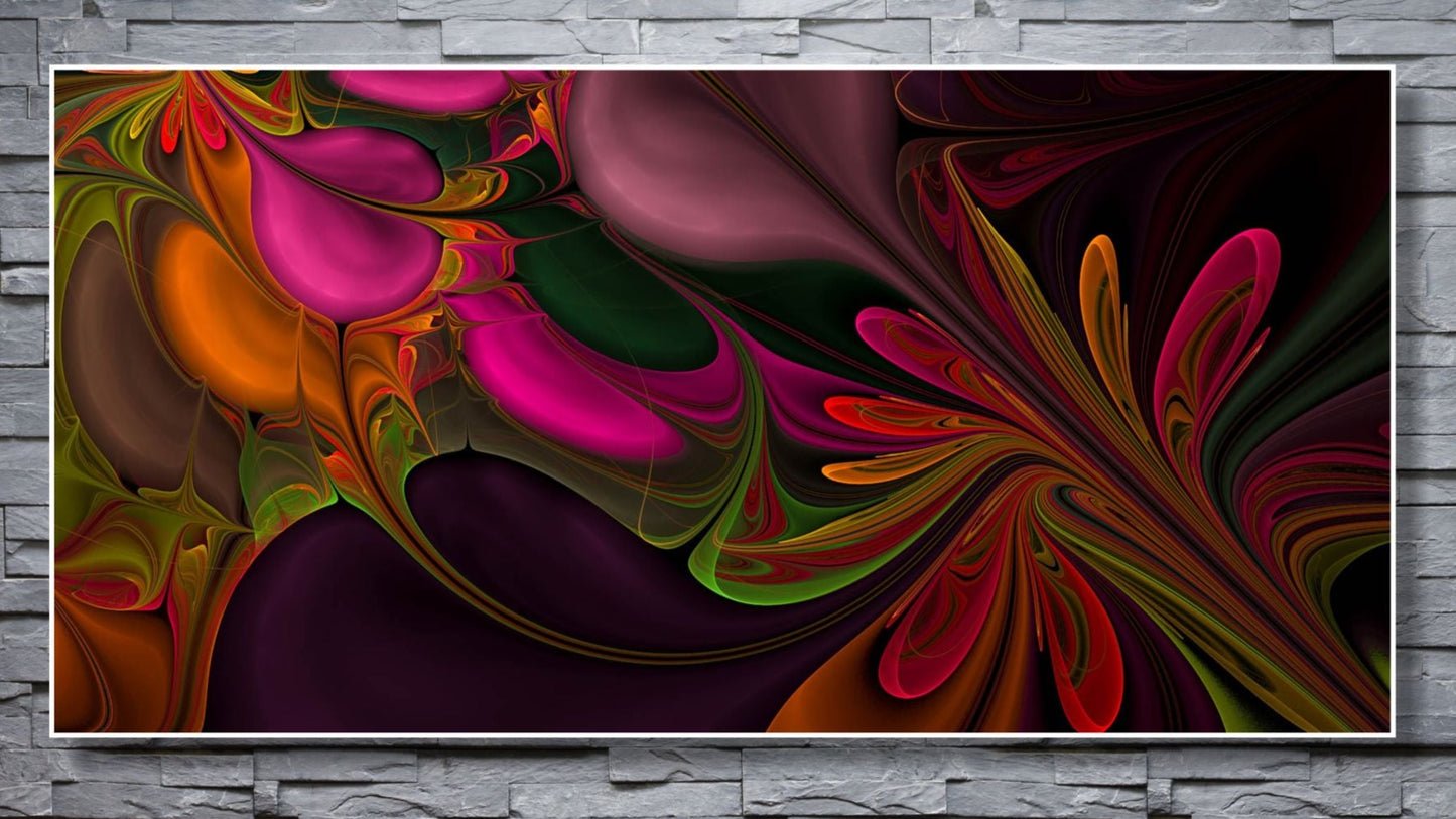 WANDBILDER ALURAHMEN XXL ABSTRAKTE BILDER 200x100 WOHNZIMMER BLÜTEN MODERN