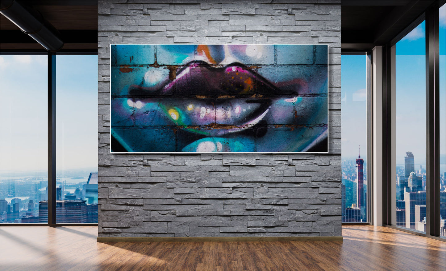 WANDBILDER ALURAHMEN XXL ABSTRAKTE BILDER 200x100 WOHNZIMMER GRAFFITI KUNST
