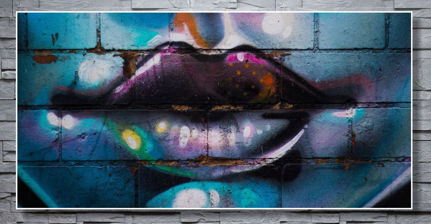 WANDBILDER ALURAHMEN XXL ABSTRAKTE BILDER 200x100 WOHNZIMMER GRAFFITI KUNST
