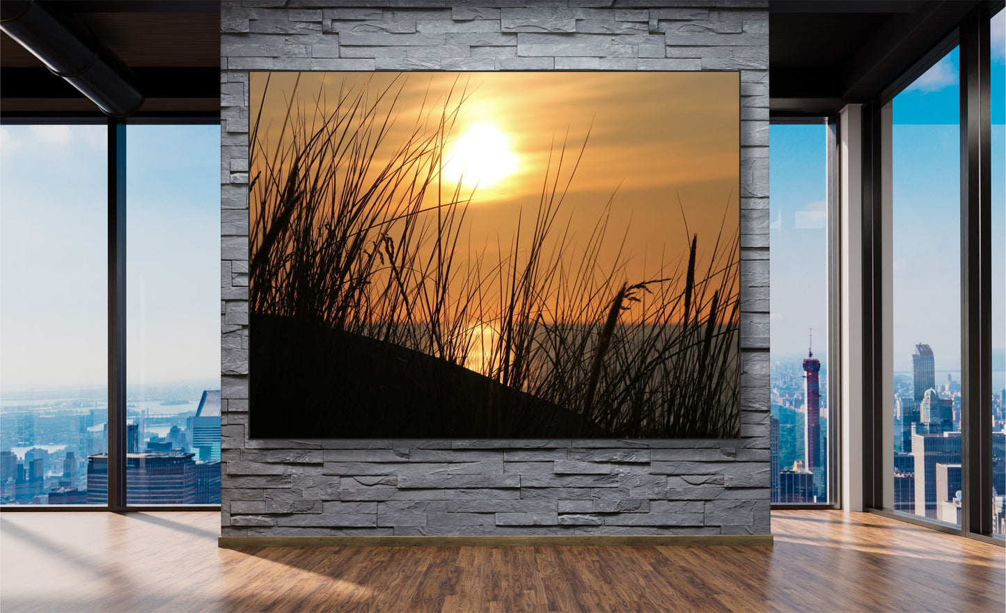 WANDBILDER MIT RAHMEN BILDER XXL MODERN WOHNZIMMER NATUR SONNENUNTERGANG