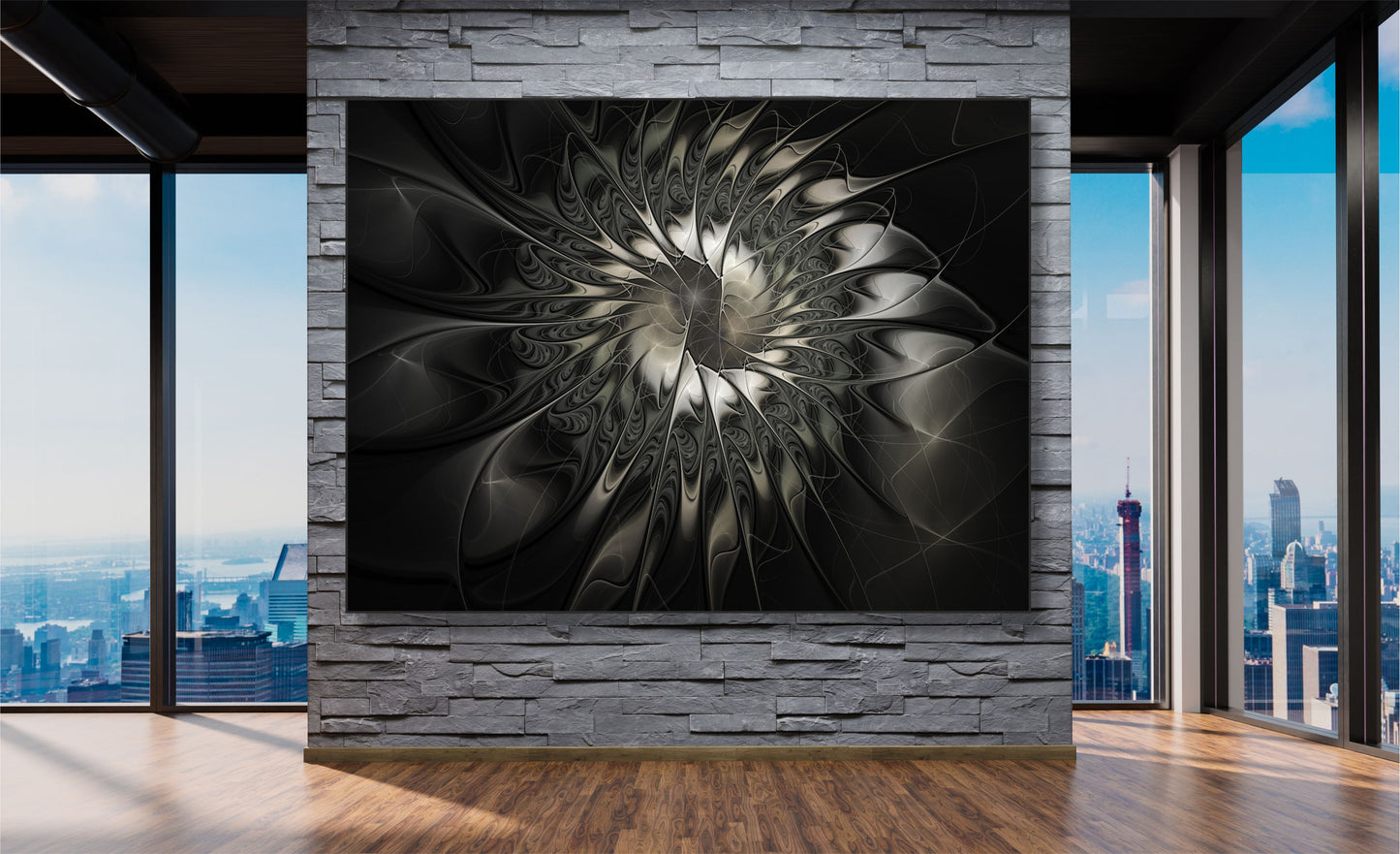 WANDBILDER MIT RAHMEN ABSTRAKT BILDER XXL MODERN WOHNZIMMER WIRBEL BLACK