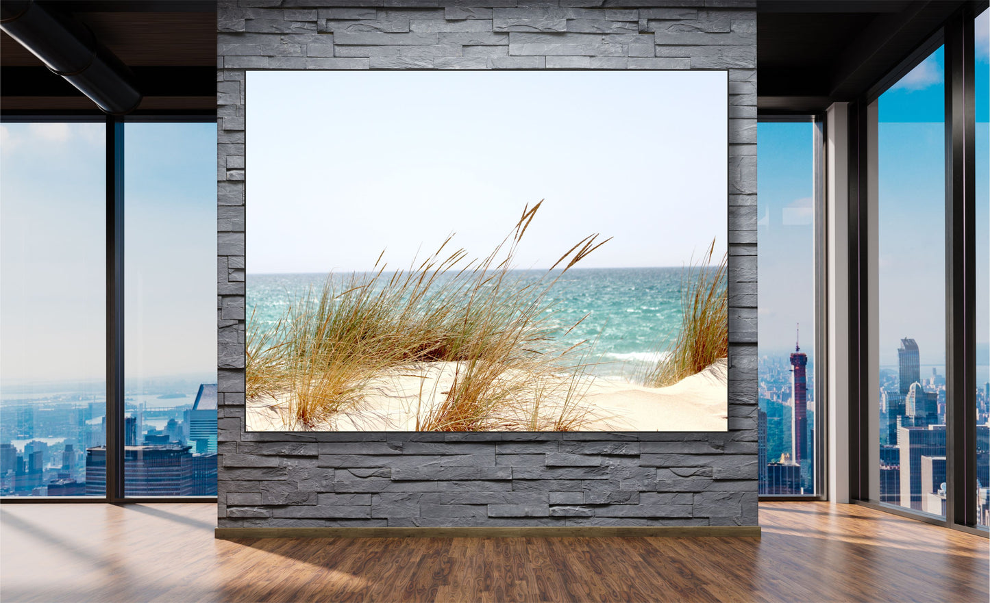 WANDBILDER MIT RAHMEN BILDER XXL MODERN WOHNZIMMER NATUR STRAND GRÄSER