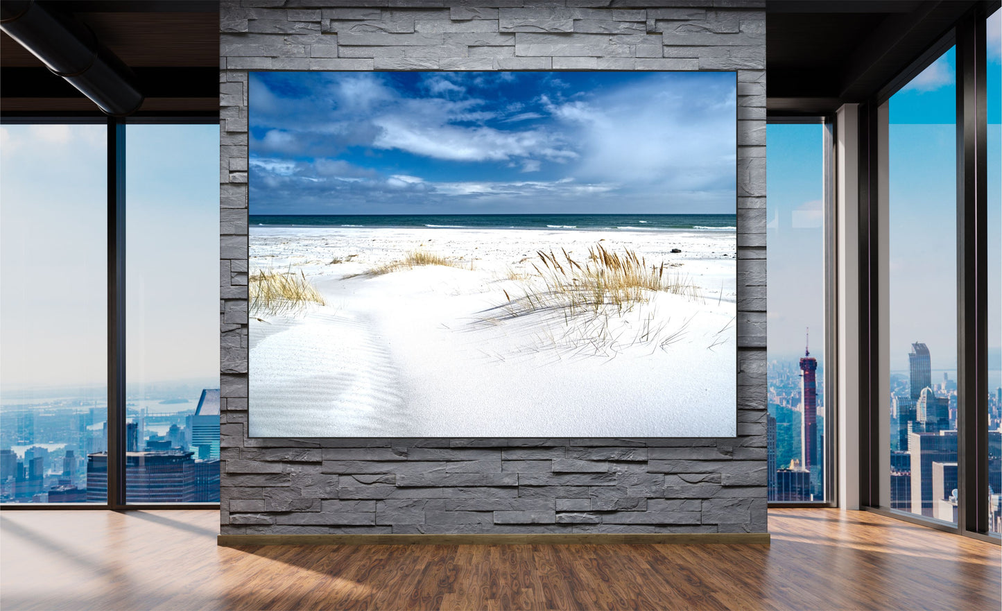 WANDBILDER MIT RAHMEN BILDER XXL MODERN WOHNZIMMER WEISSER SANDSTRAND