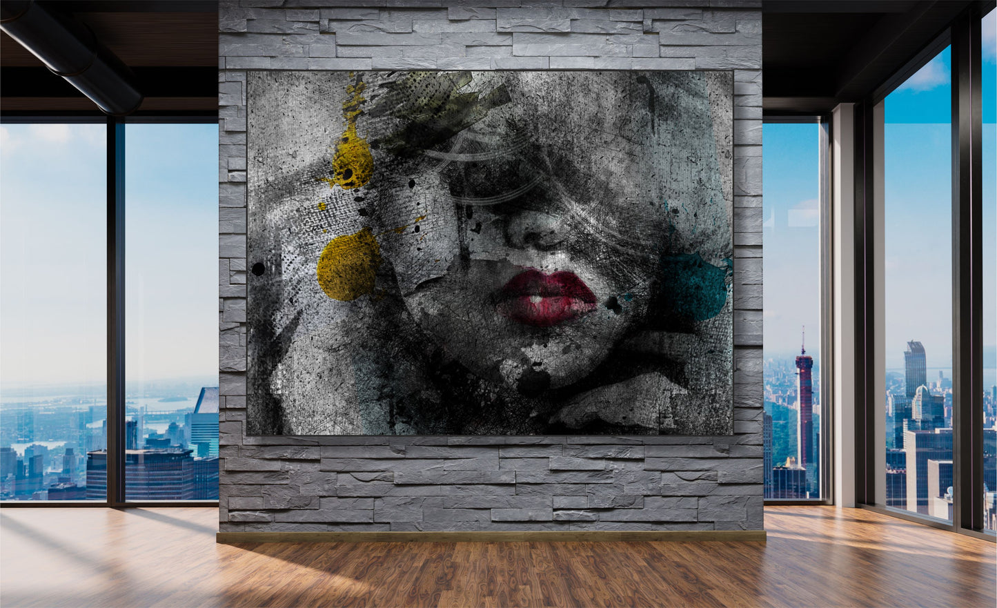 WANDBILDER MIT RAHMEN ABSTRAKT BILDER XXL MODERN WOHNZIMMER KUNST FRAU GESICHT